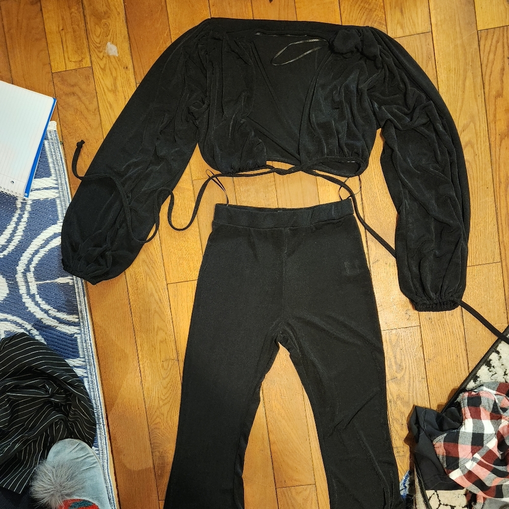 2 piece see through bell bottoms